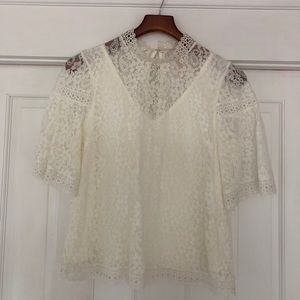 Laundry by Shelli Segal lined lace top, size small